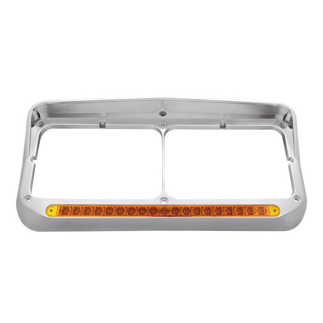 Rectangle dual headlight bezel 19 LED amber/amber, close-up