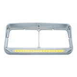 Rectangle Dual Headlight Bezel 19 LED Amber/Clear