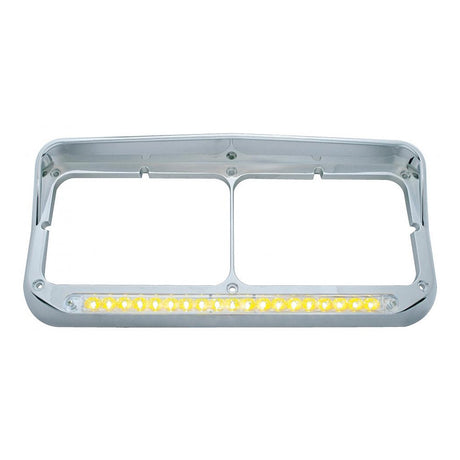 Rectangle dual headlight bezel 19 LED amber/clear