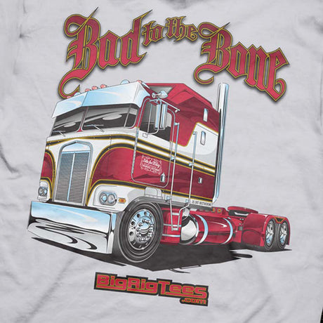 Close-up of lg bad to the bone gray t-shirt