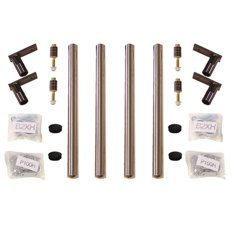 Stainless Tt twin single axle fender bracket kit, close-up
