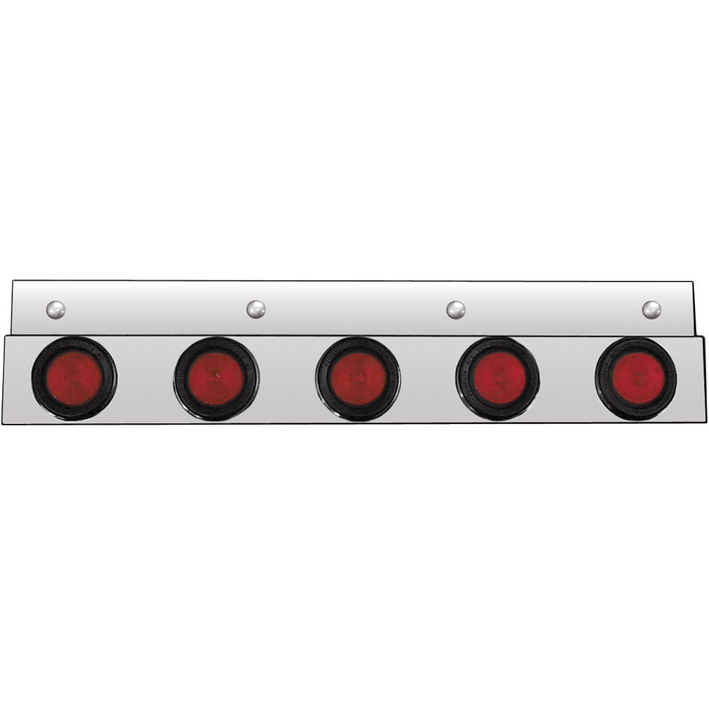 SS Top Mud Flap Accent w/2" Round LED Lights (EA)