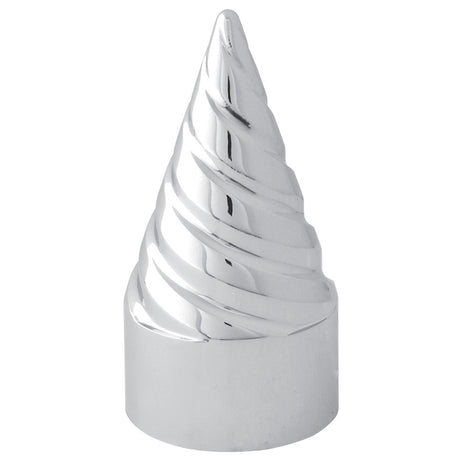 33mm Chrome L/h twister nut cover - thread on, close-up