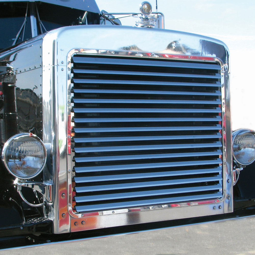 Peterbilt 379 Ext. Hood Stainless Louvered Grill