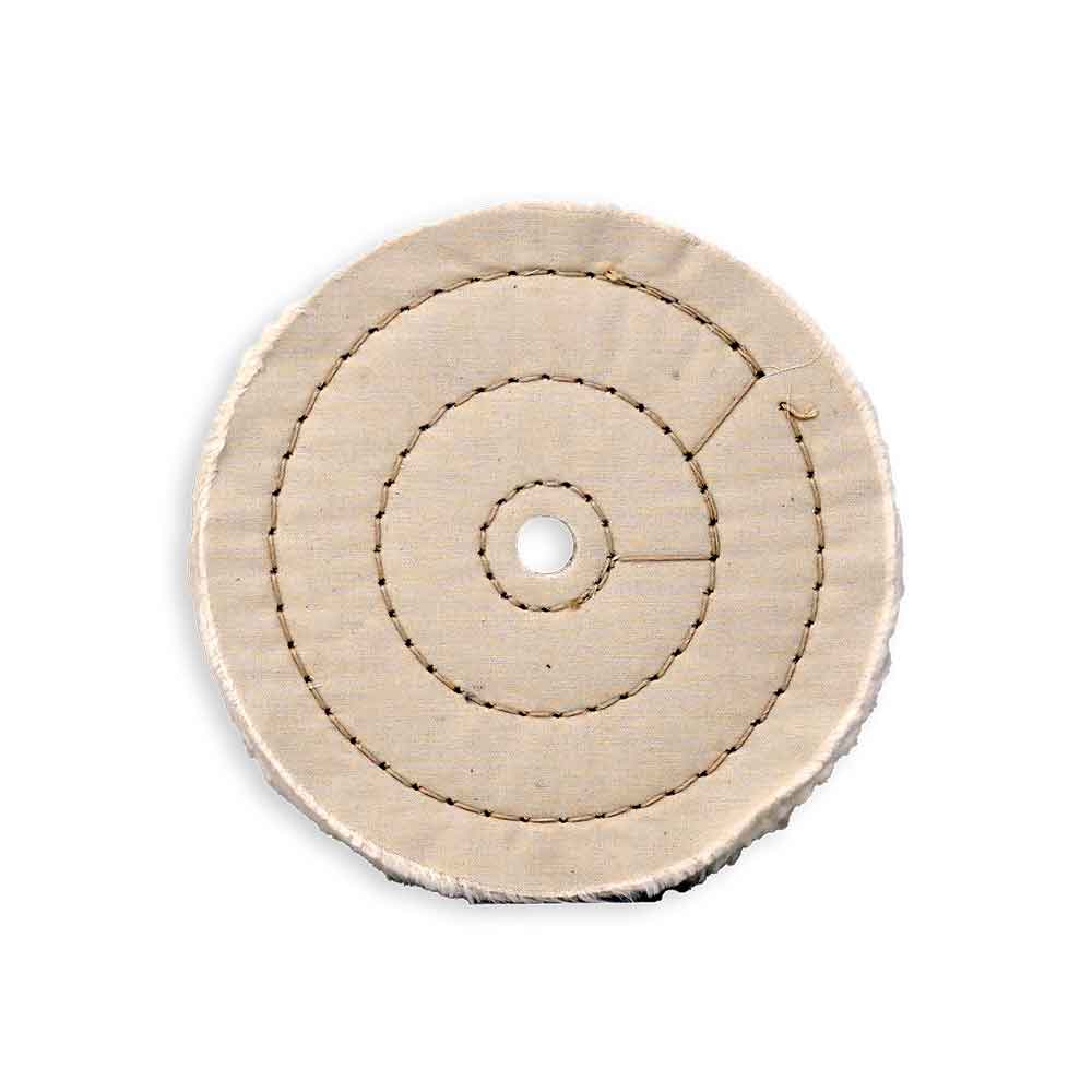 Zephyr 6" White Cotton Muslin 50-Ply Buffing Wheel