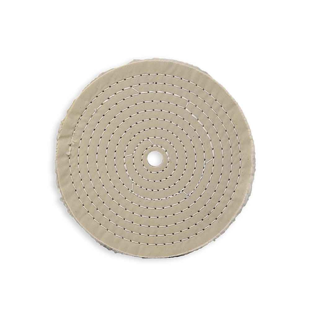 Zephyr 8" White Cotton Muslin 50-Ply Buffing Wheel
