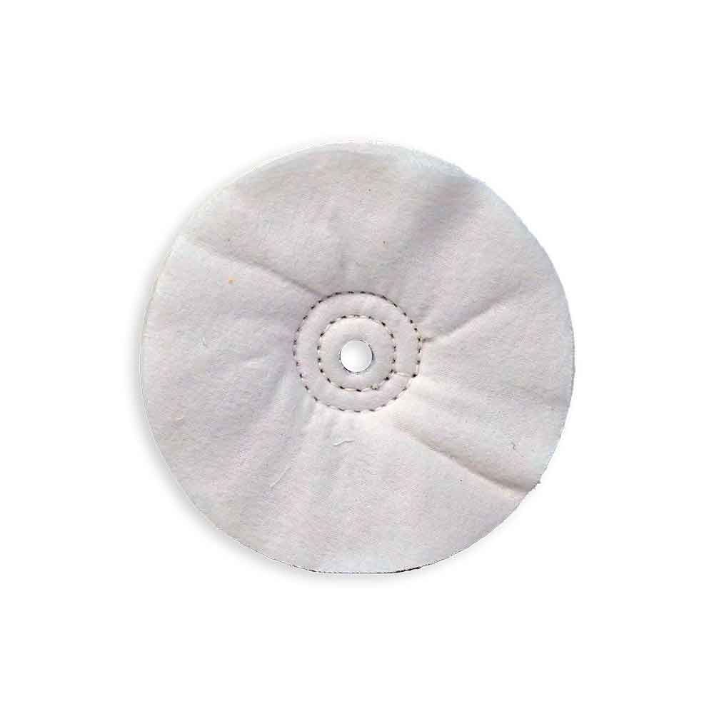 Zephyr 6" White Domet Flannel 30-Ply Buffing Wheel