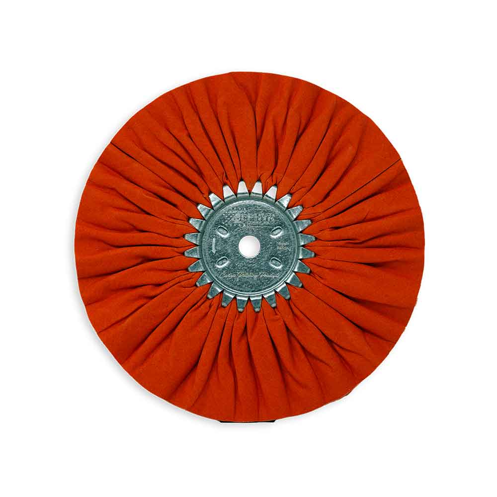 Zephyr 10" Orange Ruffy Clear Dip Buffing Wheel