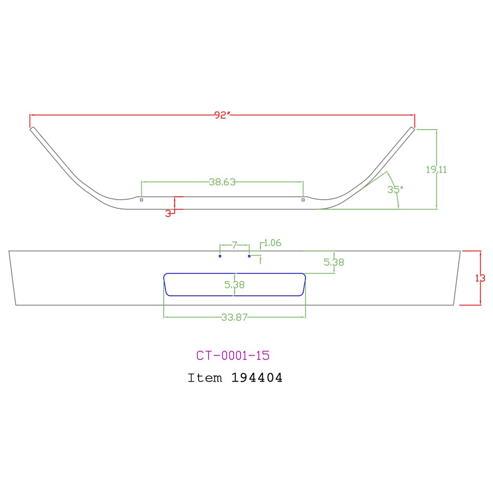Freightliner M2 13" Set Back Chrome Bumper