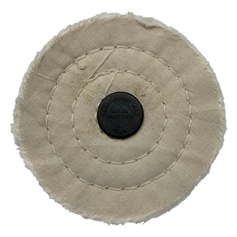 Zephyr 4" White Buffing Wheel with Shank