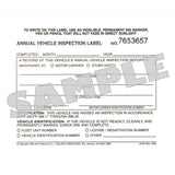 Annual Vehicle Inspection Form & Label Carbonless