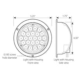 4" White Pearl LED Light in Housing w/#1157 Plug