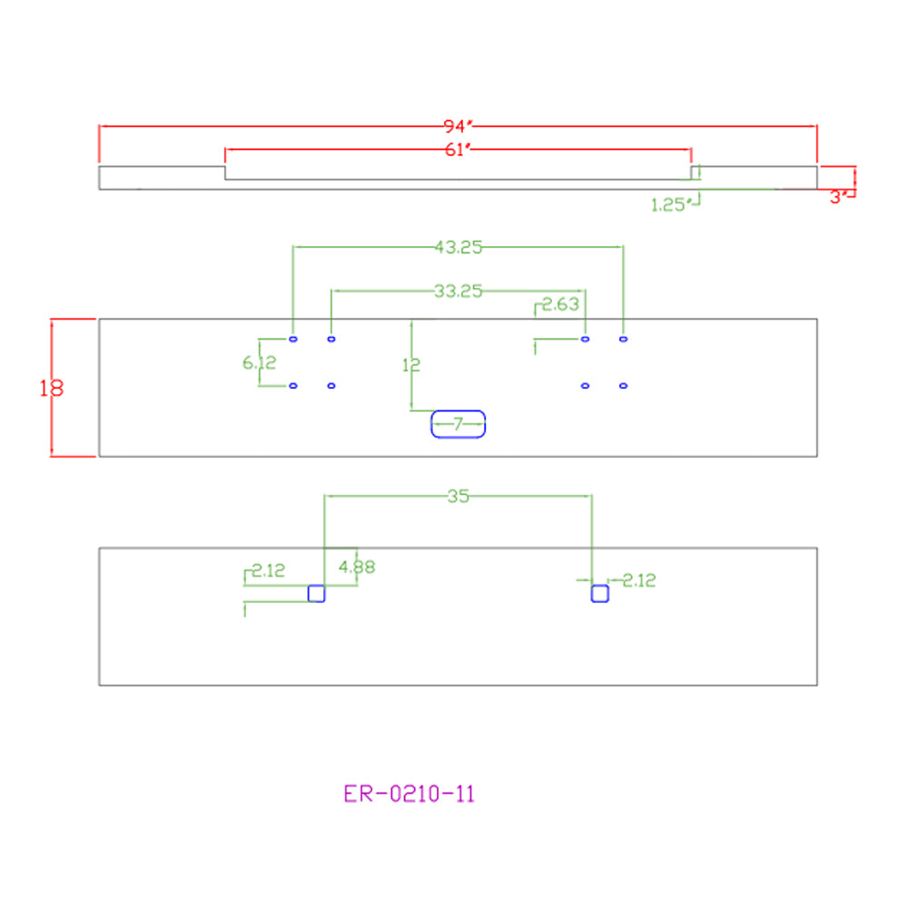 18" Chrome Boxed End Bumper for International 9900 IX 2000 and newer