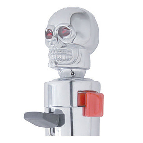 Chrome skull gear shift knob with red eyes