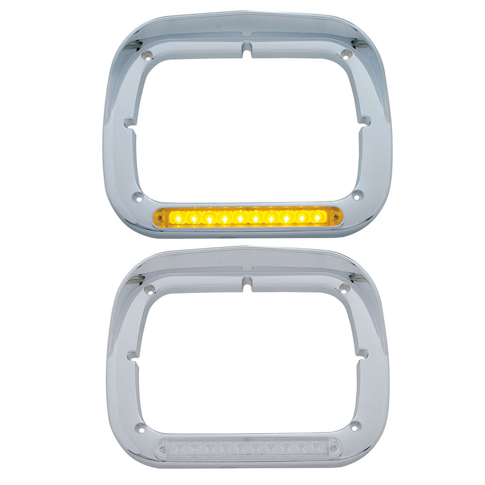 8" x 6" Headlight Bezel with LEDs and Visor