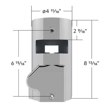 International 5000, 7000, 8000 series chrome middle steering column cover, close-up