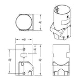 International 5000, 7000, 8000 Series Chrome Middle Steering Column Cover