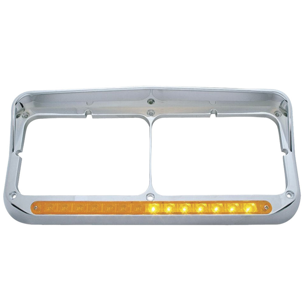Sequential Amber LED Dual Headlight Bezel with Visor