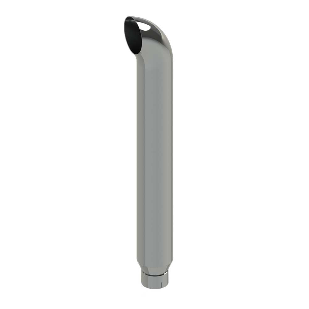 6"-5"D x 36"L Curve Top Chrome One-Piece Stack with Expanded End