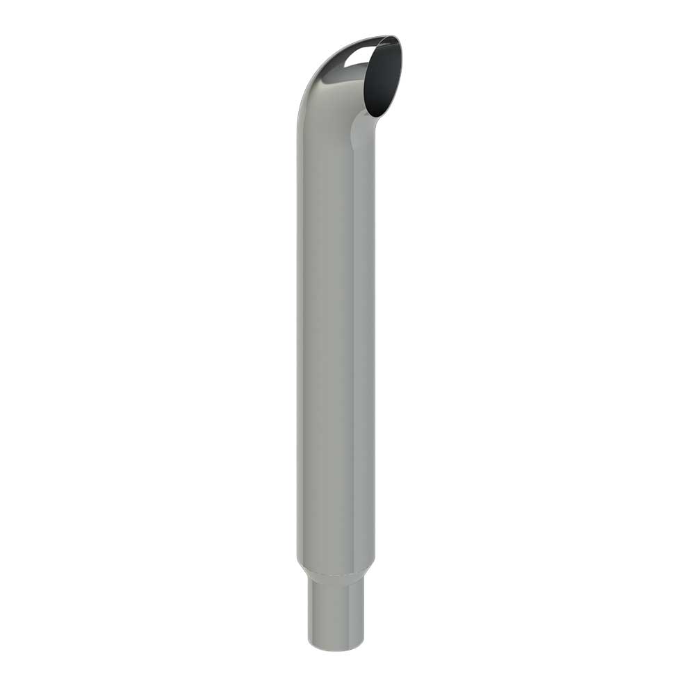 8"-5"D x 54"L Curved Chrome One-Piece Stack with Extended Tapered End