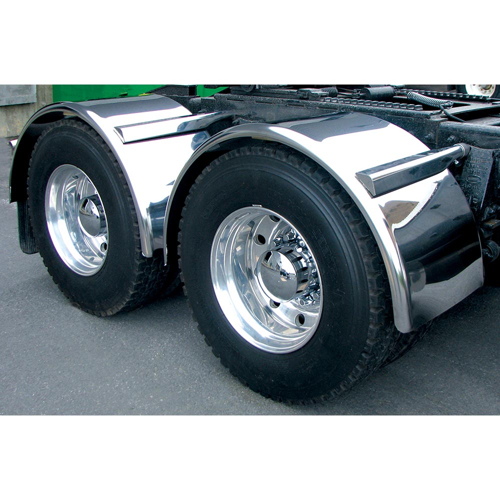 80" Smooth 16-Gauge Stainless Steel Single Axle Fenders