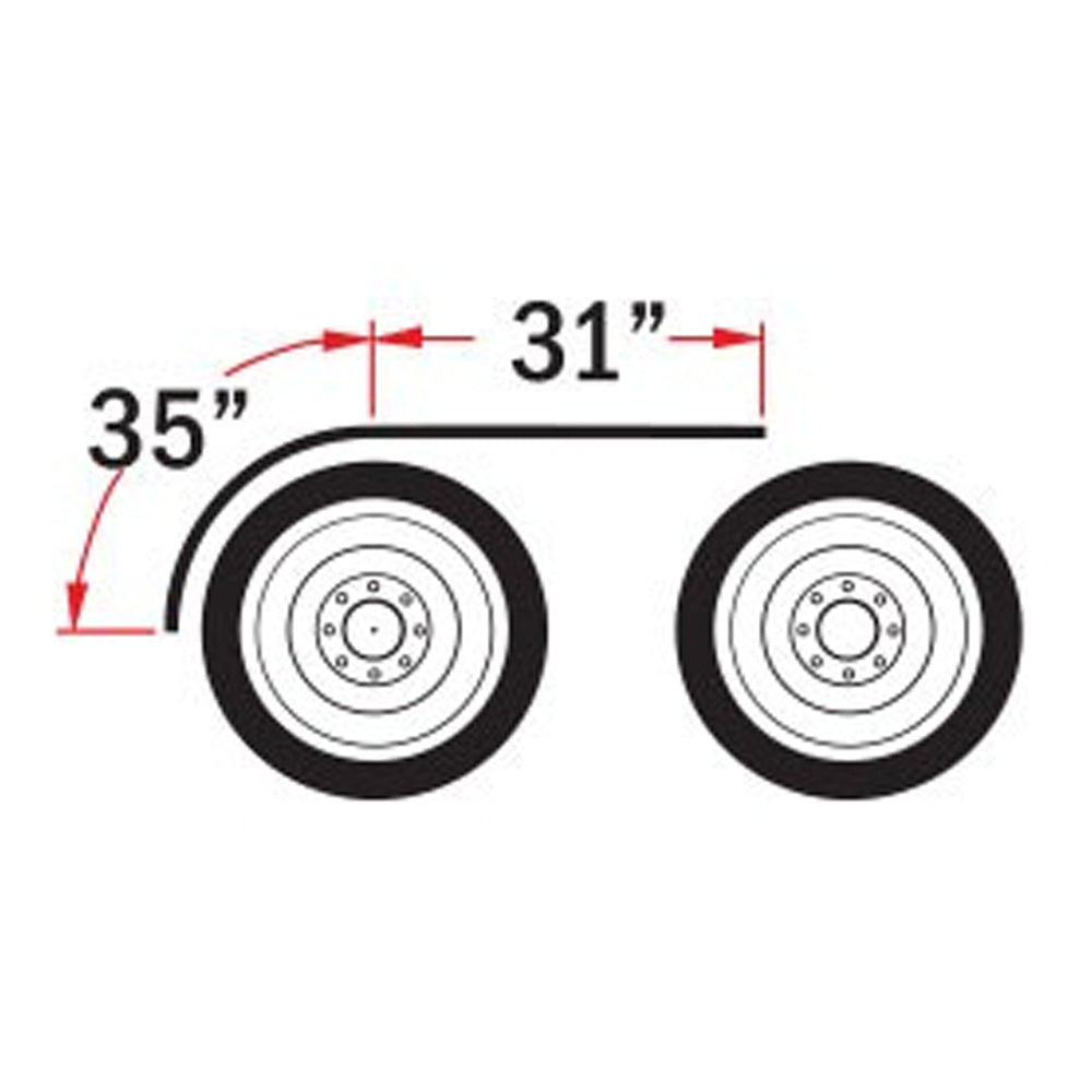 66" Black Poly Half Fenders