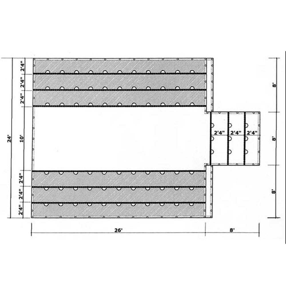 26' x 24' Lumber Tarp with 8' Drop