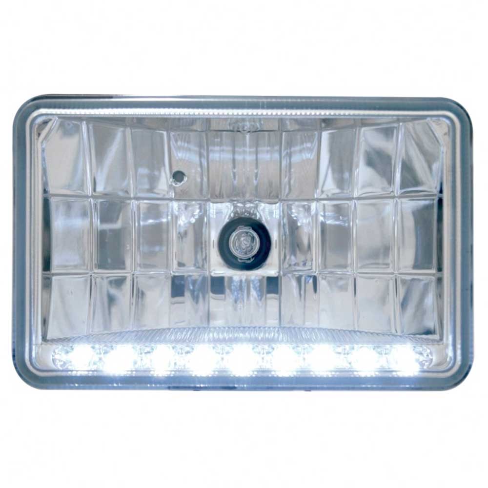 6x4 Crystal Low Beam Headlight with White LED
