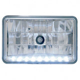 6x4 Crystal Low Beam Headlight with White LED
