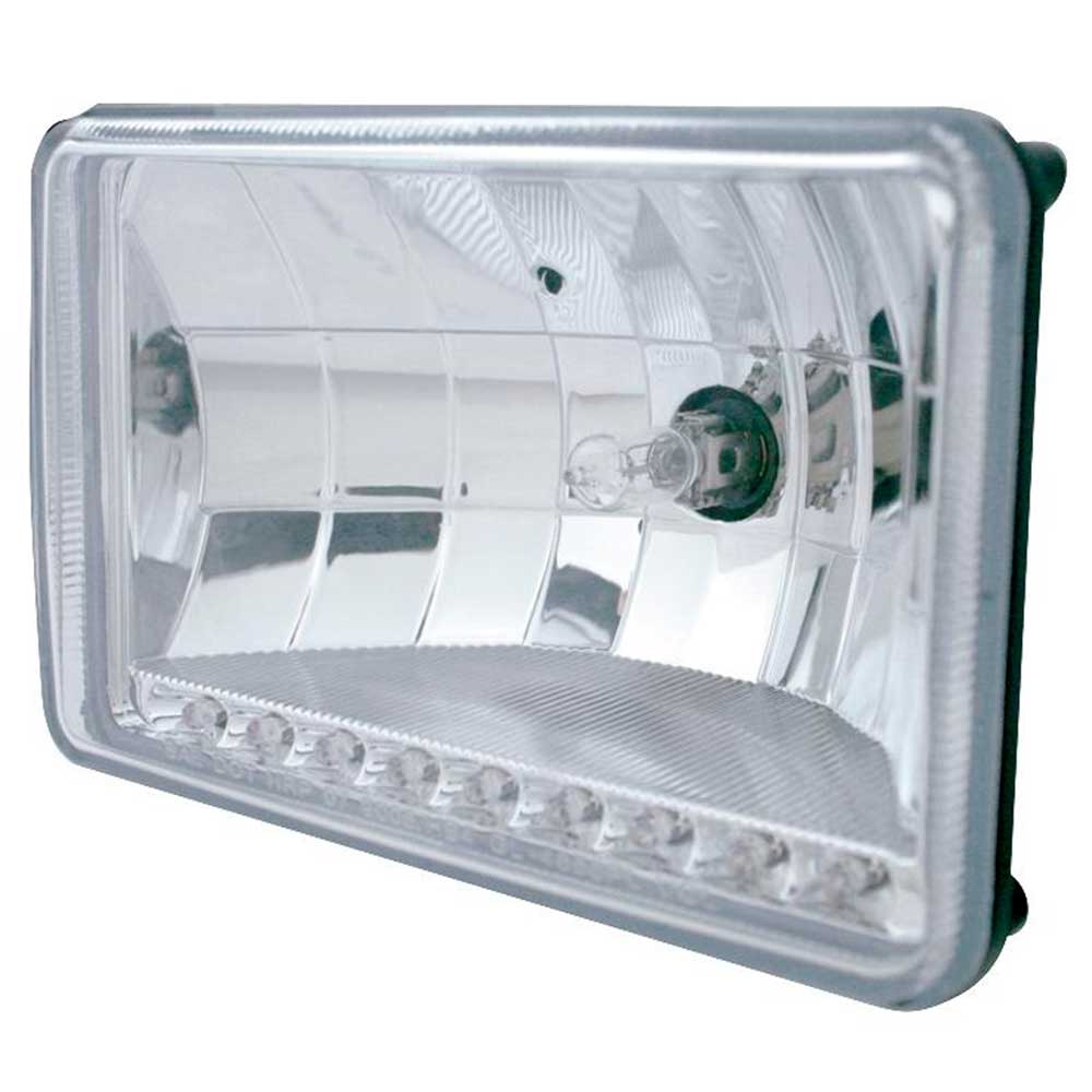 6x4 Crystal Low Beam Headlight with White LED