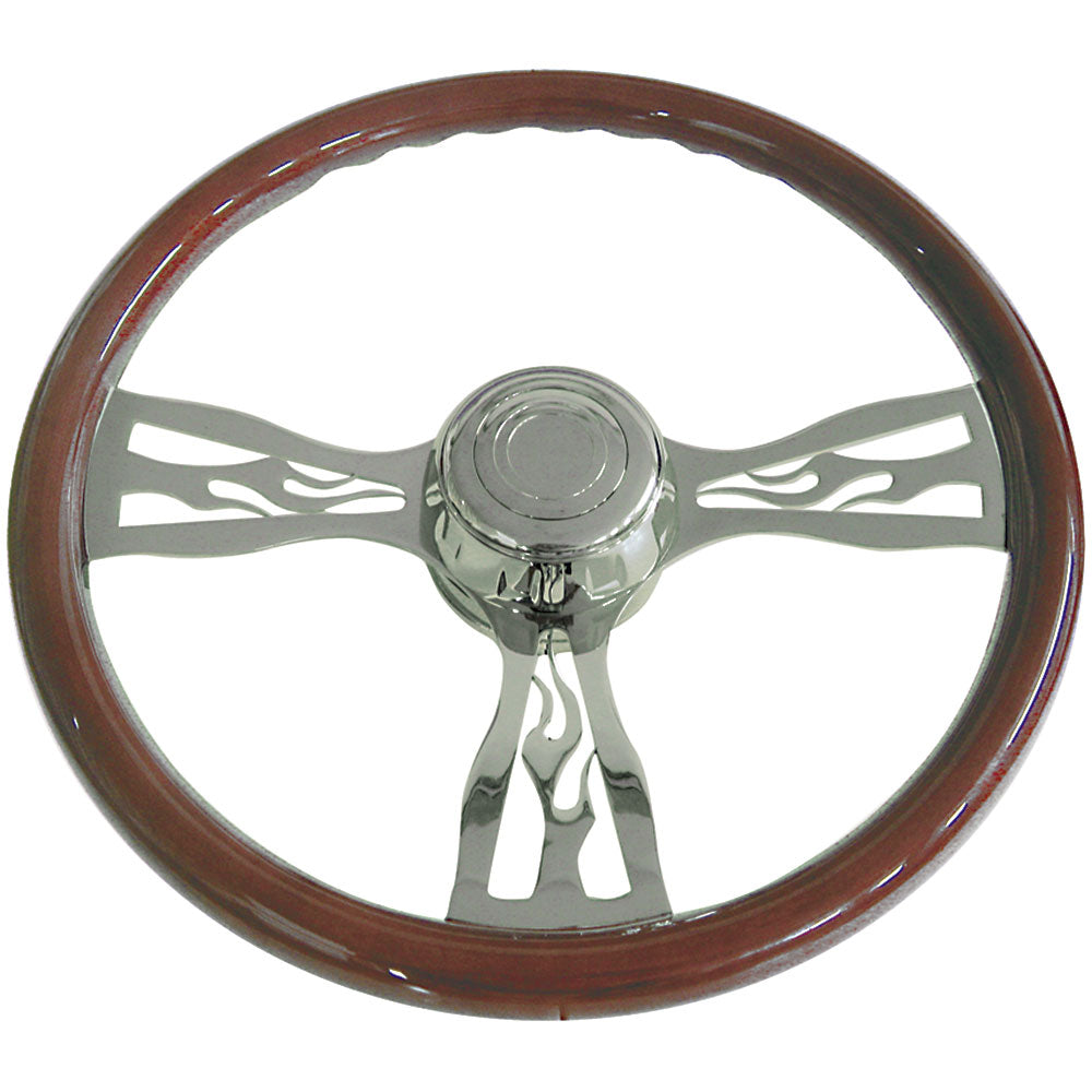 Peterbilt/Kenworth 18" Flame Spoke Steering Wheel