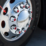 33mm Red Reflector Nut Covers Push-on 20 PK