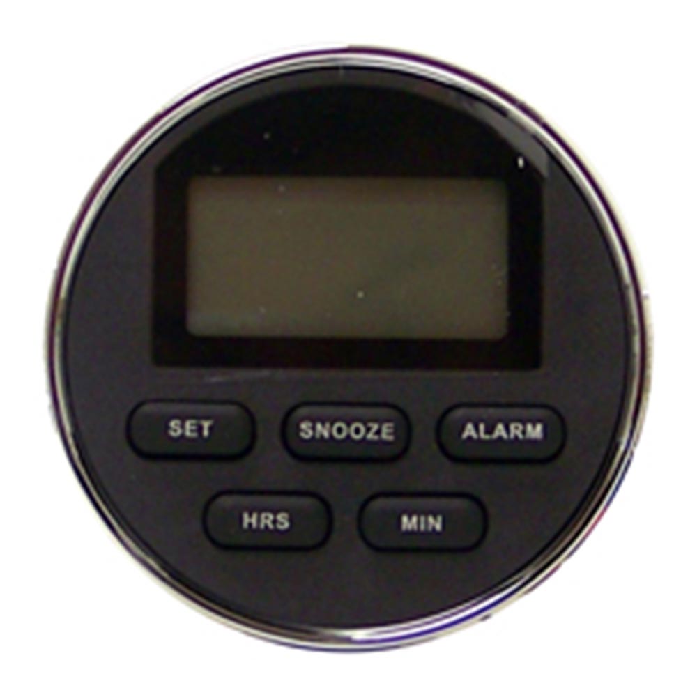 Chrome Digital Alarm Clock Gauge Green Illumination