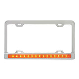 Chrome 4-Hole License Plate Frame with 12" Light Bar
