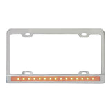 Chrome 4-Hole License Plate Frame with 12" Light Bar