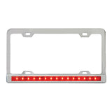 Chrome 4-Hole License Plate Frame with 12" Light Bar