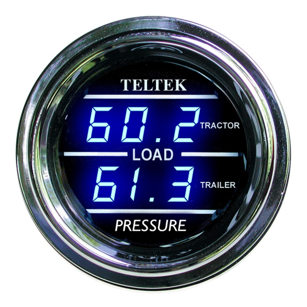 Dual Tractor / Trailer Blue Load Pressure Gauge