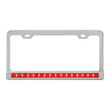 Stainless 2-Hole License Plate Frame with 12" Light Bar