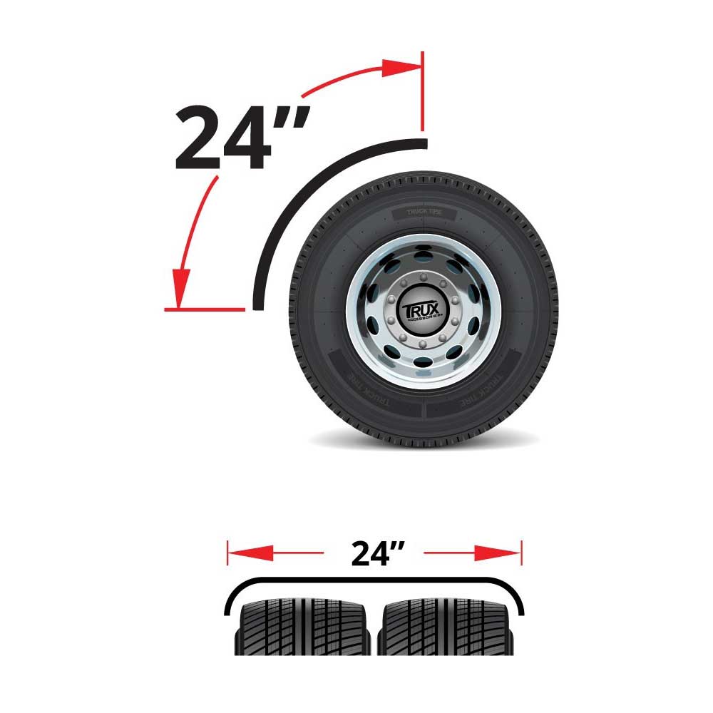 24" 16 Gauge SS Quarter Fenders with Triangle Mount