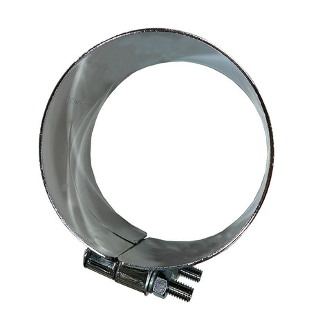 6"D X 3"W chrome bracket-less clamp, close-up