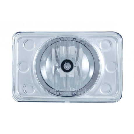 High beam crystal projection style headlight, close-up