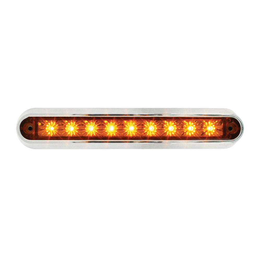 6-1/2" 9 LED Dual Function Light Bar with Chrome Base