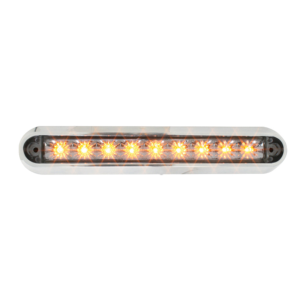 6-1/2" 9 LED Dual Function Light Bar with Chrome Base