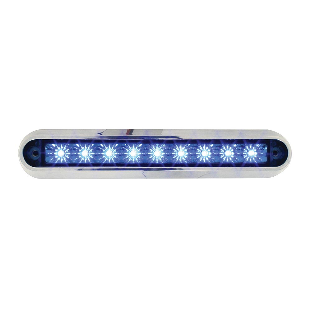 6-1/2" 9 LED Dual Function Light Bar with Chrome Base
