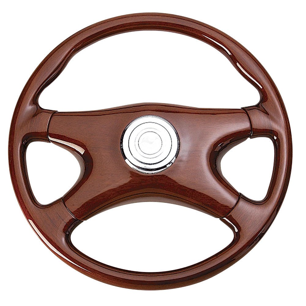 4 Spoke All Wood Steering Wheel 18"
