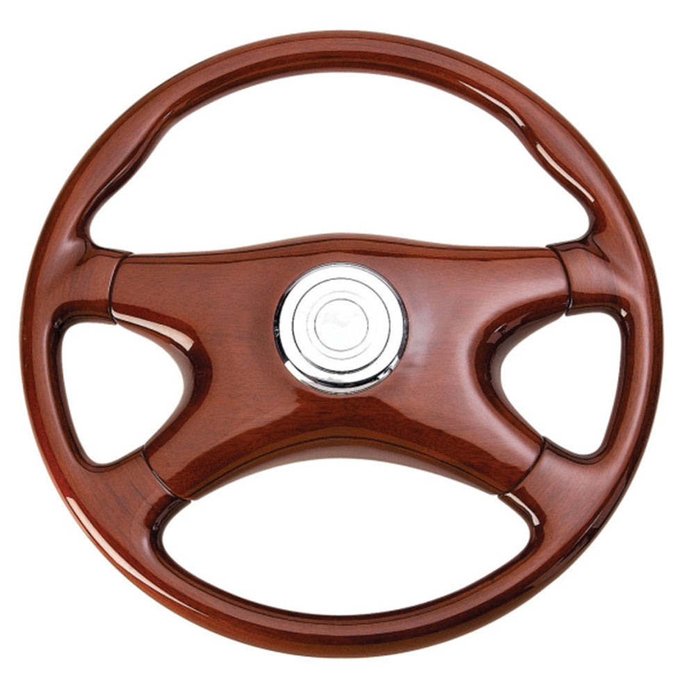 4 Spoke All Wood Steering Wheel 18"
