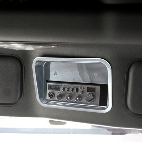 Close-up of Freightliner Cascadia CB trim