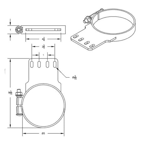 Kenworth 5"D chrome exhaust clamp, closer view