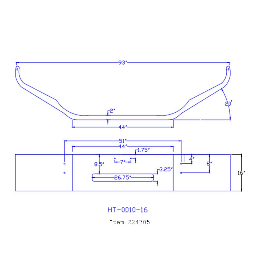 Peterbilt 16" Set Back Axle Bumper