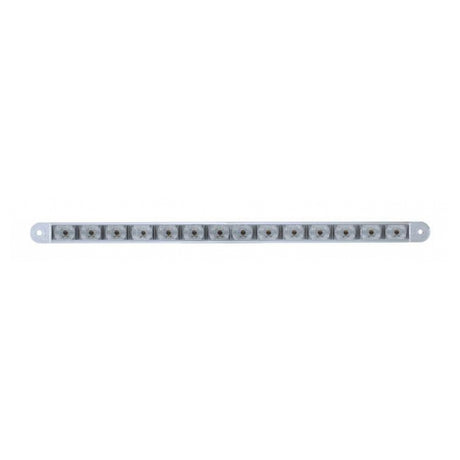 12" Amber/clear 14 LED auxiliary warning light bar, close-up
